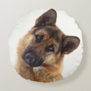 Adorable funny german shepherd portrait round pillow