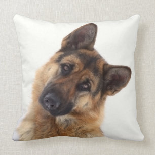 Adorable funny german shepherd portrait throw pillow