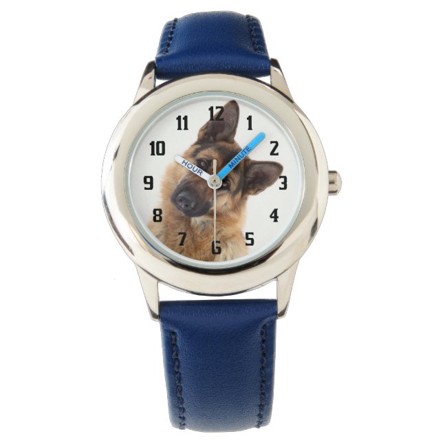 Adorable funny german shepherd portrait watch (Front)