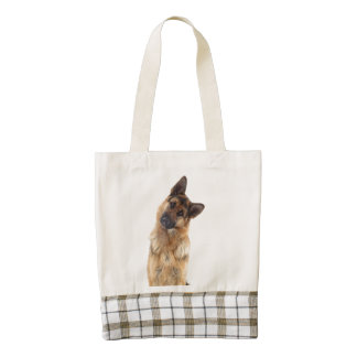 Adorable funny german shepherd portrait zazzle HEART tote bag