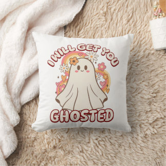 Adorable Funny Ghost – Cute Valentine Ghost Throw Pillow