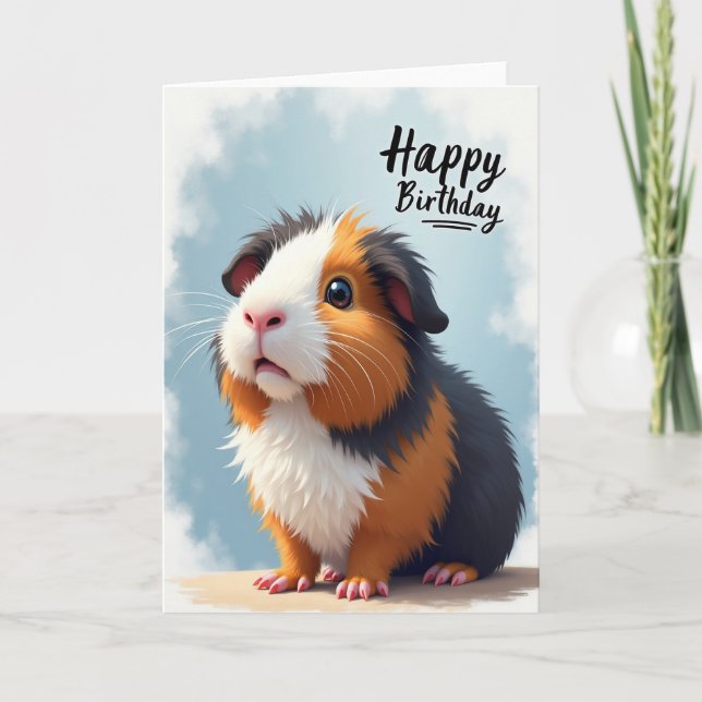 Adorable Furry Creature Birthday Card (Front)