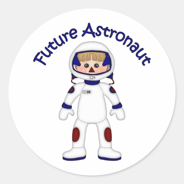 Adorable Future Astronaut Tees and Gifts Classic Round Sticker (Front)