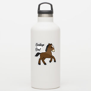 Adorable Gallop On! Happy Foal Kawaii Horse Design Sticker