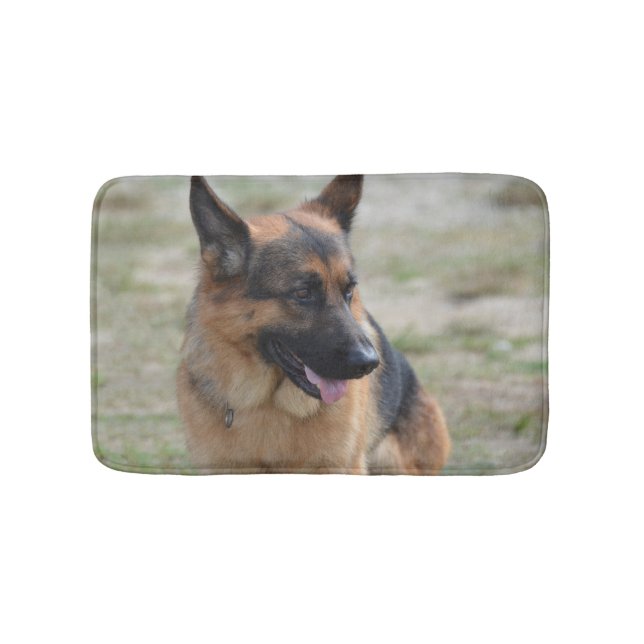 Adorable German Shepherd Bathroom Mat (Front)