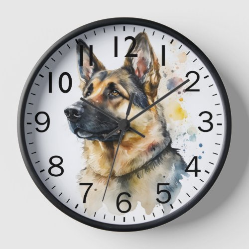 Adorable German Shepherd Dog Clock