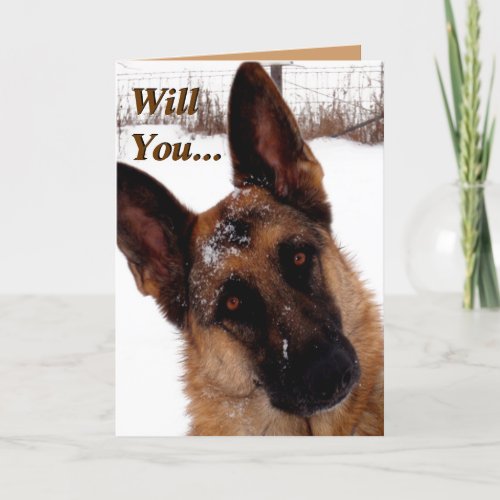 Adorable German Shepherd Valentines Day Card