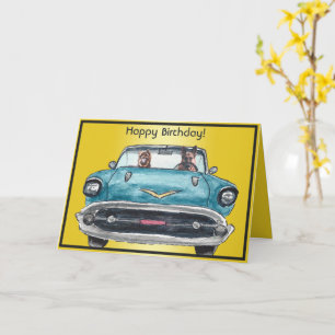 Adorable German Shepherd Watercolor Birthday Card