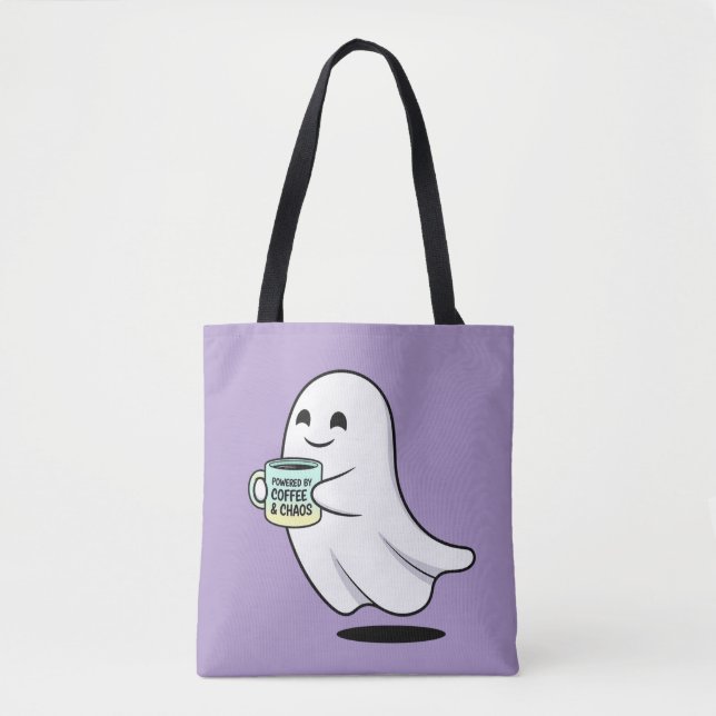 Adorable Ghost Cute Halloween Illustration Tote Bag (Front)