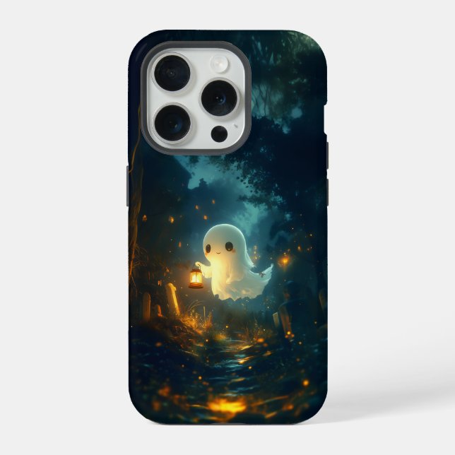 Adorable Ghost Lantern Halloween iPhone Case (Back)