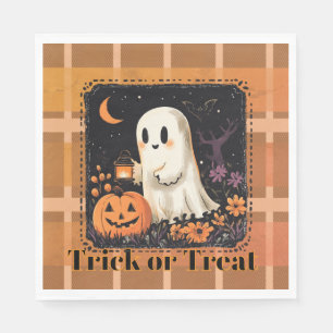 Adorable Ghost Trick or Treat Halloween Candy Napkins