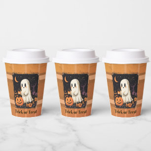 Adorable Ghost Trick or Treat Halloween Candy Paper Cups