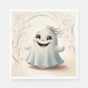 Adorable Ghostly Friend Halloween Design Napkins