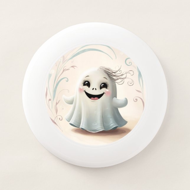 Adorable Ghostly Friend Halloween Design Wham-O Frisbee (Front)