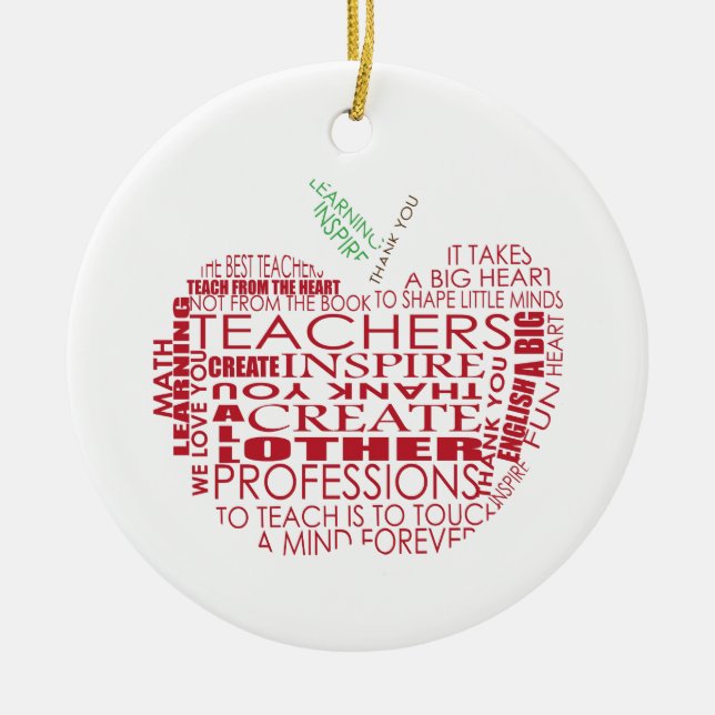 Adorable Gift for Teachers Ceramic Ornament (Front)