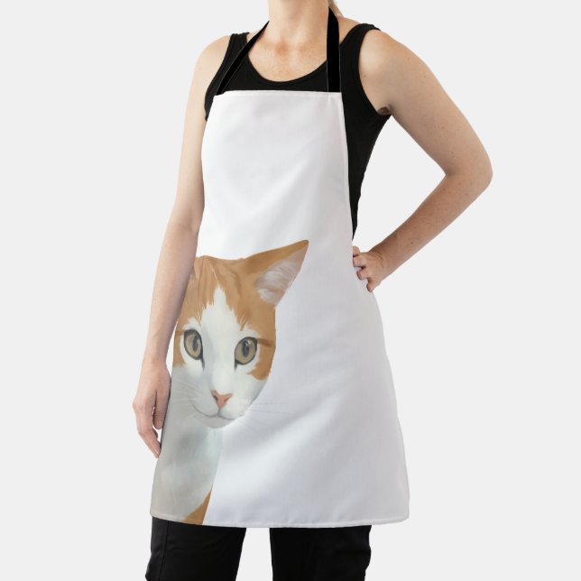 Adorable Ginger Cat Art Apron (Insitu)
