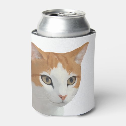 Adorable Ginger Cat Art Can Cooler