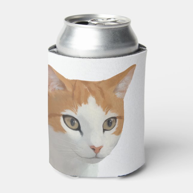 Adorable Ginger Cat Art Can Cooler (Can Front)