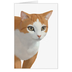 Adorable Ginger Cat Art Card