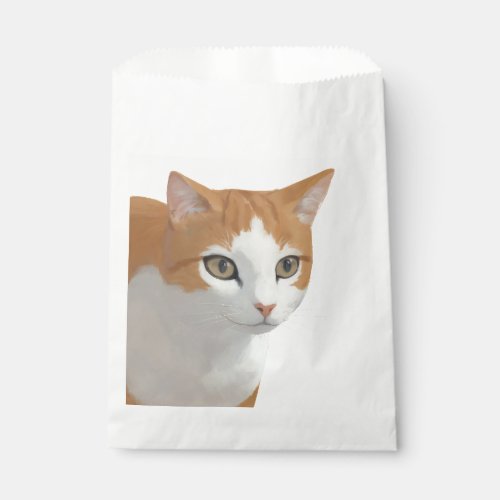 Adorable Ginger Cat Art Favor Bag