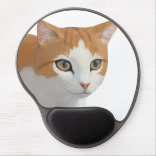 Adorable Ginger Cat Art Gel Mouse Pad