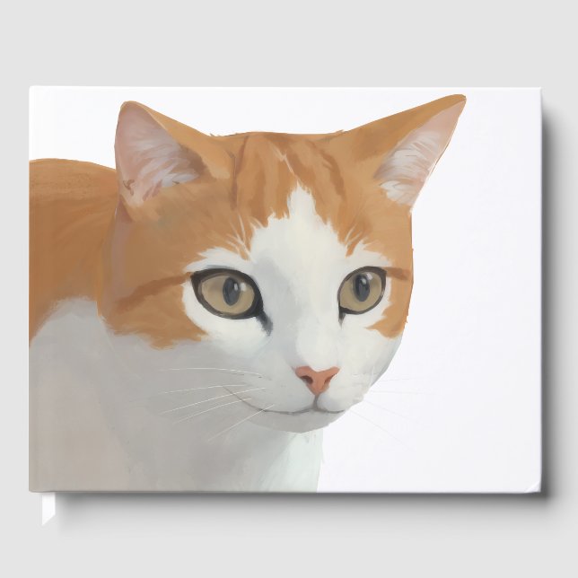 Adorable Ginger Cat Art Guest Book (Front)