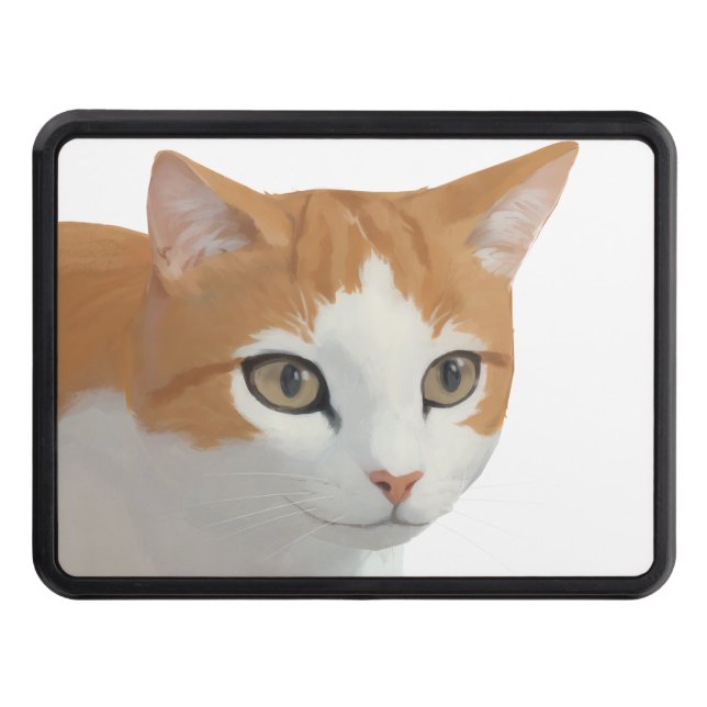 Adorable Ginger Cat Art Hitch Cover (Front)