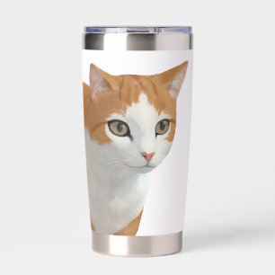 Adorable Ginger Cat Art Insulated Tumbler