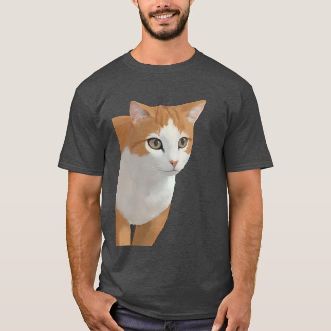 Adorable Ginger Cat Art T-Shirt (Front)