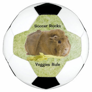 Adorable Ginger Guinea Pig Eating Celery Photo Soccer Ball