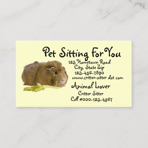 Adorable Ginger Guinea Pig Photograph Template Business Card