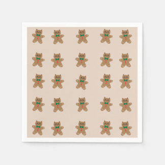 Adorable Gingerbread Cat Cookies Napkins