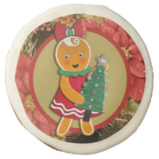 Adorable Gingerbread Lady Christmas Sugar Cookie