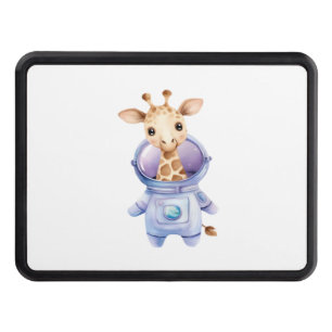 Adorable Giraffe Astronaut Illustration Classic T- Hitch Cover