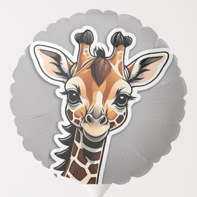 Adorable Giraffe Face Balloon (Back)