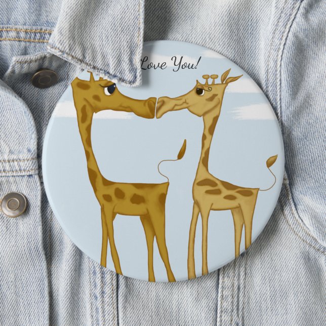 Adorable Giraffe Lovers  Button (In Situ)