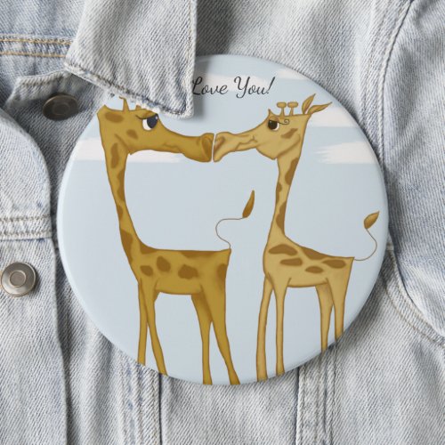 Adorable Giraffe Lovers  Button
