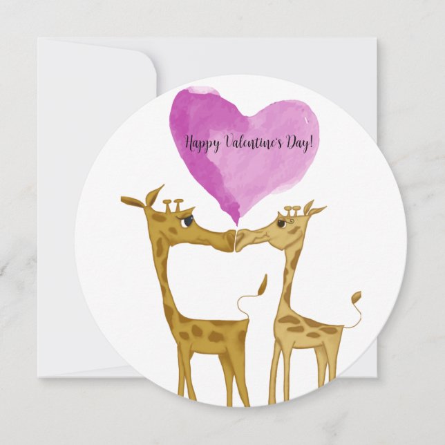Adorable Giraffe Lovers Card (Front)