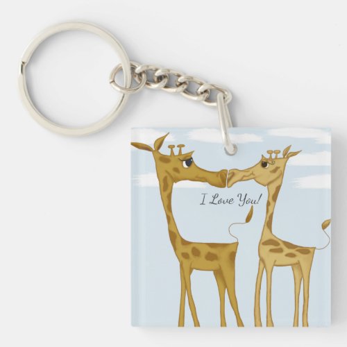 Adorable Giraffe Lovers  Keychain