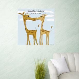 Adorable Giraffe Lovers Wall Decal