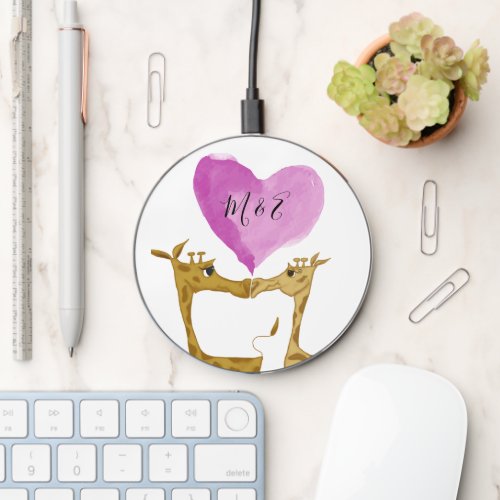 Adorable Giraffe Lovers  Wireless Charger