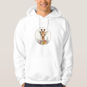 Adorable Giraffe With Flowers Hoodie