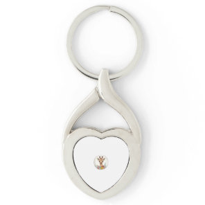 Adorable Giraffe With Flowers  Keychain