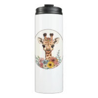 Adorable Giraffe With Flowers  