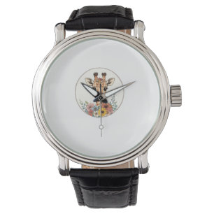 Adorable Giraffe With Flowers   Watch