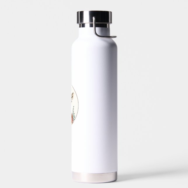 Adorable Giraffe With Flowers   Water Bottle (Left)