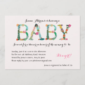 Adorable Girl baby shower invitation