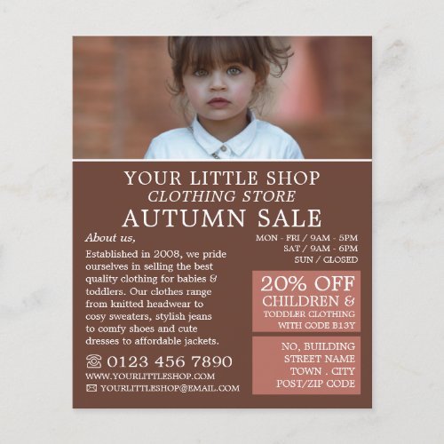 Adorable Girl Childrens Clothing Store Advert Flyer