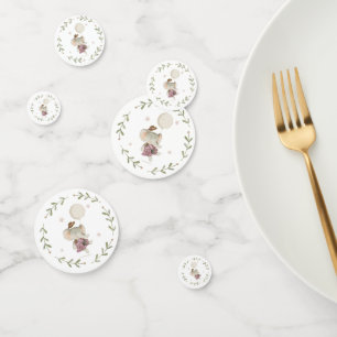 Adorable Girl Elephant Botanical Floral Boho Baby  Confetti