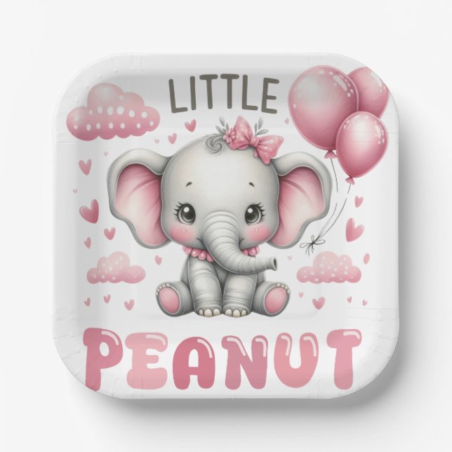 Adorable Girl Little Peanut Paper Plate (Front)